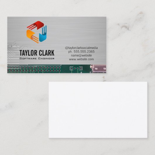 Hardware-Engineer für Schalttafeln | Modern-Tech-L Visitenkarte (Vorne/Hinten)