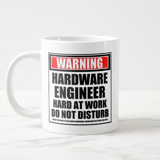 Hardware-Engineer wird hart am Arbeitsplatz gewarn Jumbo-Tasse (Links)