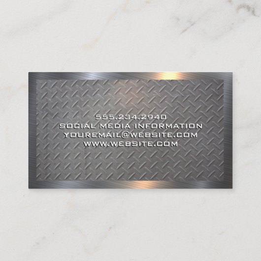 Hardware-Handwerkzeuge | Gemustertes Stahl Visitenkarte (Rückseite)