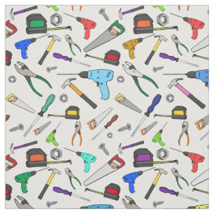 Hardware-Illustrationsmuster für Cartoon-Tools Stoff