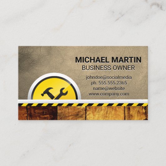 Hardware-Tools | Bau | Holzleder Visitenkarte (Vorderseite)