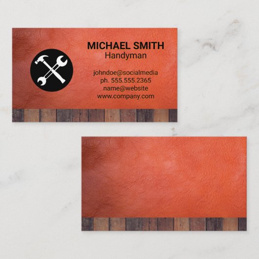 Hardware-Tools | Bau | Holzleder Visitenkarte (Vorne/Hinten)