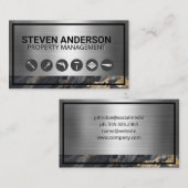 Hardware-Tools | Bau | Metall | Marmor Visitenkarte (Vorne/Hinten)