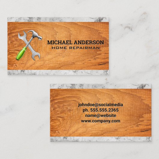 Hardware-Tools | Baumaterial Visitenkarte (Vorne/Hinten)