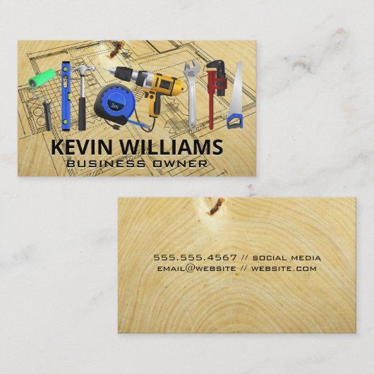 Hardware-Tools | Baupläne | Holz Visitenkarte (Vorne/Hinten)