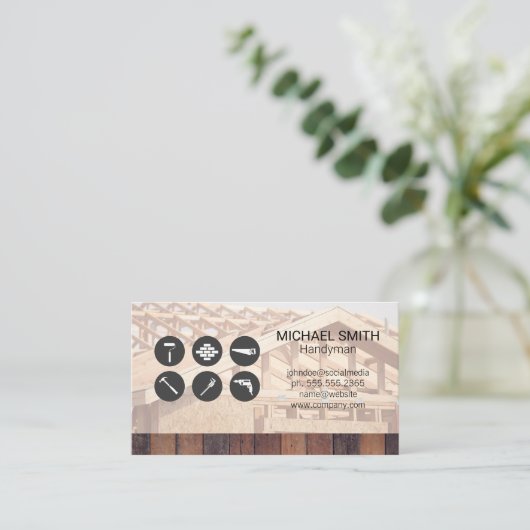Hardware-Tools | Baustelle Visitenkarte (Stehend Vorderseite)