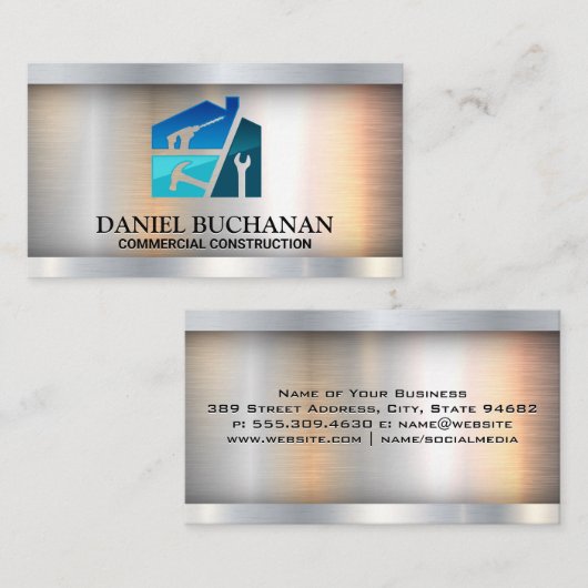 Hardware-Tools | Carpentry Blue Collar | Builder Visitenkarte (Vorne/Hinten)