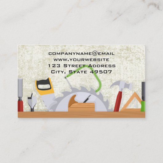 Hardware-Tools | Carpentry | Builder Visitenkarte (Rückseite)