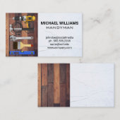 Hardware-Tools | Handyman | Holz und gesprenkelte  Visitenkarte (Vorne/Hinten)