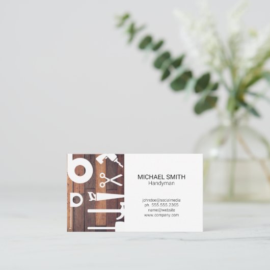 Hardware-Tools | Handyman | Property Manager Visitenkarte (Stehend Vorderseite)