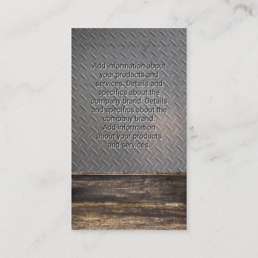 Hardware-Tools | Holz und Stahl Visitenkarte (Rückseite)