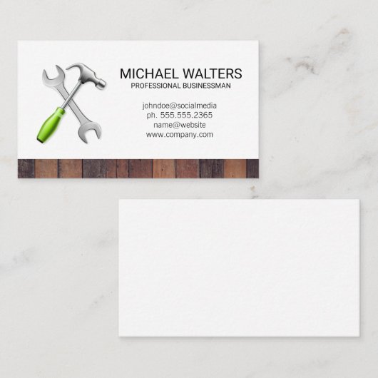 Hardware-Tools | Holzfaser Visitenkarte (Vorne/Hinten)