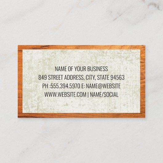 Hardware-Tools | Holzrahmen Visitenkarte (Rückseite)