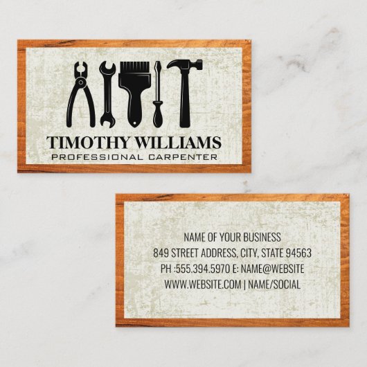 Hardware-Tools | Holzrahmen Visitenkarte (Vorne/Hinten)