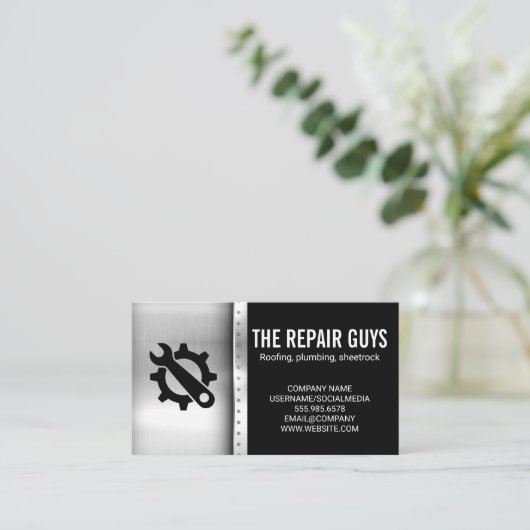 Hardware-Tools | Metallische Rivets Visitenkarte (Stehend Vorderseite)