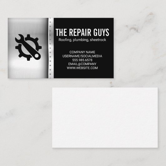 Hardware-Tools | Metallische Rivets Visitenkarte (Vorne/Hinten)