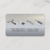 Hardware-Tools | Metallische Textur | Bauwesen Visitenkarte (Rückseite)