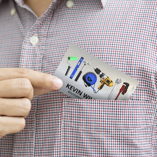 Hardware-Tools | Metallischer Hintergrund Visitenkarte