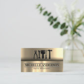 Hardware-Tools | Metallisches Gold Visitenkarte (Stehend Vorderseite)