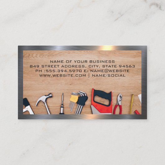 Hardware-Tools | QR-Code | Tischlerei Visitenkarte (Rückseite)