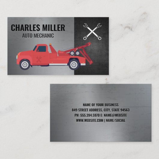 Hardware-Tools | Rotschleppfahrzeug Visitenkarte (Vorne/Hinten)