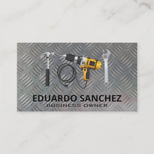 Hardware-Tools | Stahl | Pressholz Visitenkarte (Vorderseite)