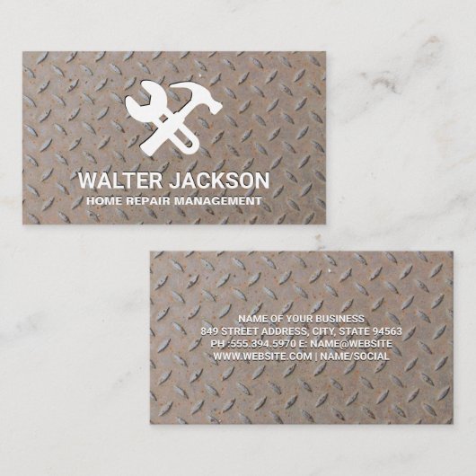 Hardware-Tools | Stahlgitter-Muster Visitenkarte (Vorne/Hinten)