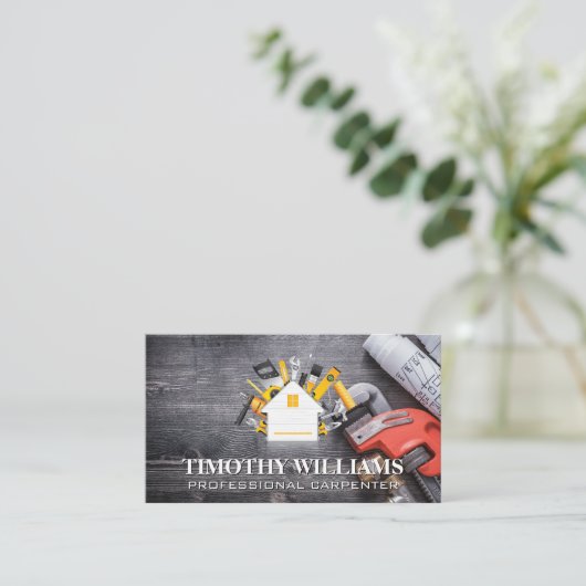 Hardware-Tools | Zuhause-Symbol | Blue Prints Visitenkarte (Stehend Vorderseite)