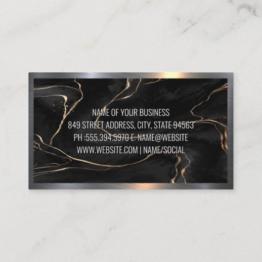 Hardware-Tools | Zuhause-Symbol | Marmorstahl Visitenkarte (Rückseite)