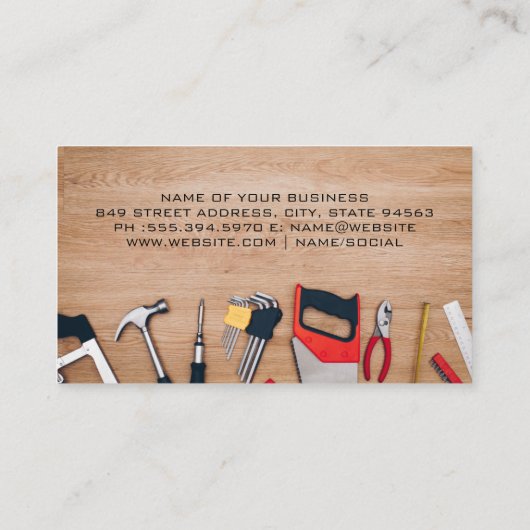 Hardwaretools in Tabelle | QR-Code Visitenkarte (Rückseite)