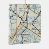 Hardwick Vermont Vintage Karte Keramikornament (Rechts)