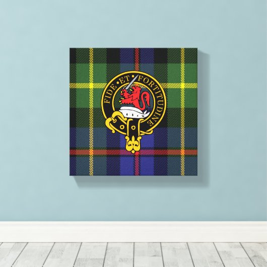 Hardy Scottish Wappen und Tartan Canvas Print Leinwanddruck (Insitu (Holzboden))