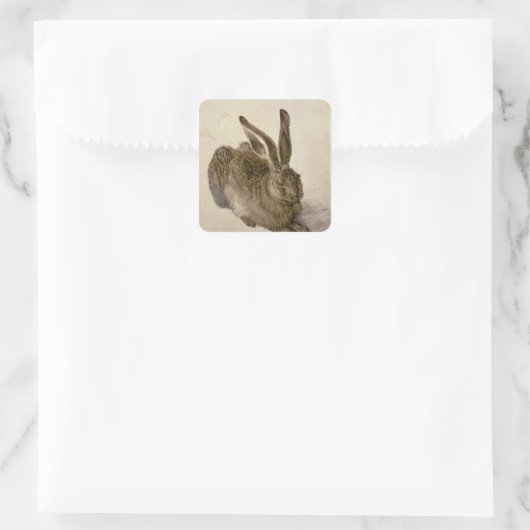 Hare, 1502 quadratischer aufkleber (Tasche)