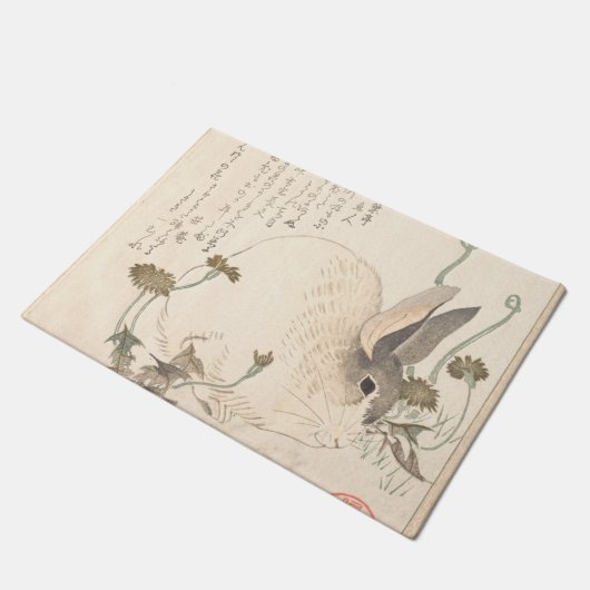 Hare And Dandelion Kubo Shunman Fußmatte (Schrägansicht)