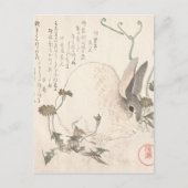 Hare and Dandelion, Kubo Shunman, japanische Kunst Postkarte (Vorderseite)