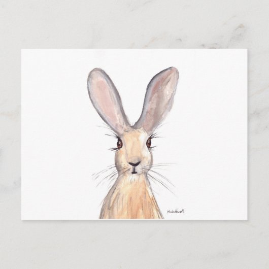Hare Aquarell Postkarte (Vorderseite)
