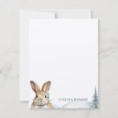 Hare Bunny Rabbit in einem Wald Wasserfarbe Mitteilungskarte (Vorderseite)