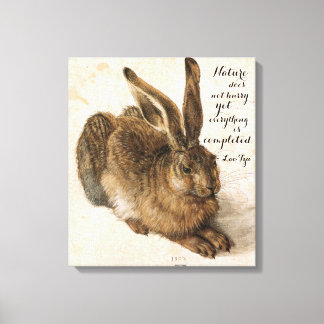 Hare by Durer mit Nature Quote 17 x 19 Zoll Leinwanddruck