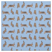 Hare Frenzy Fabric (Light Blue) Stoff (Muster)
