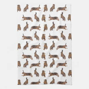 Hare Frenzy Kitchen Handtuch (Farbe auswählen)