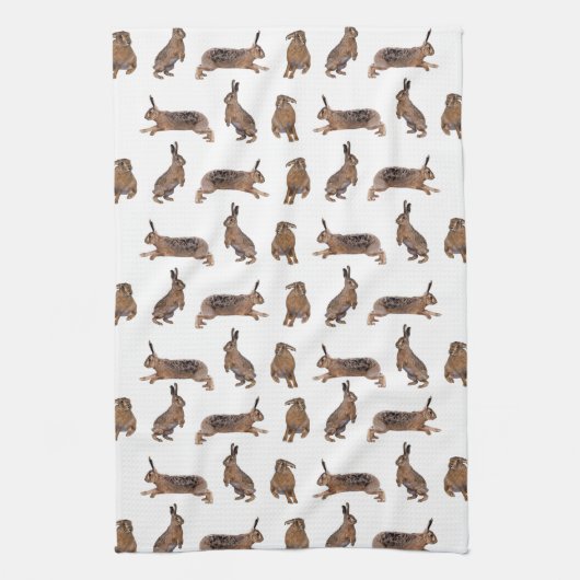 Hare Frenzy Kitchen Handtuch (Farbe auswählen) (Vertikal)