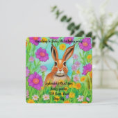 Hare Geburtstagsfeier Einladung, bearbeitbaren Tex (Stehend Vorderseite)