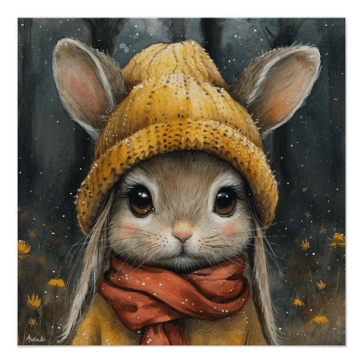 Hare Harmony: Ein bisschen Whimsy Bunny Poster (Vorderseite)