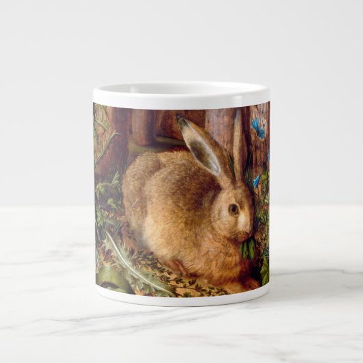 Hare in Forest Hans Hoffmann Rabbit Malerei Jumbo-Tasse (Vorderseite)
