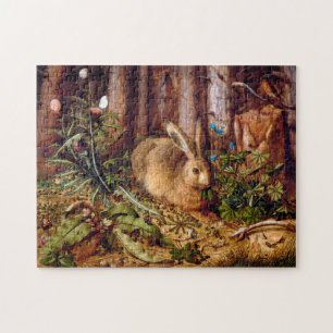 Hare in Forest Hans Hoffmann Rabbit Malerei Puzzle