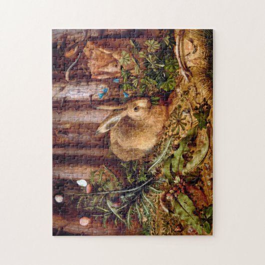 Hare in Forest Hans Hoffmann Rabbit Malerei Puzzle (Vertikal)
