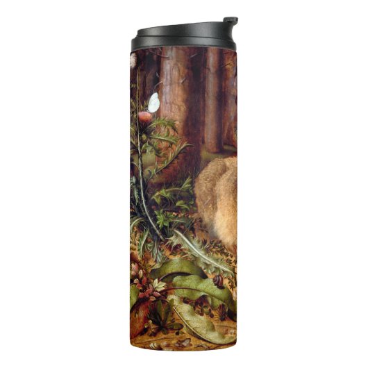 Hare in Forest Hans Hoffmann Rabbit Malerei Thermosbecher (Nach links gedreht)