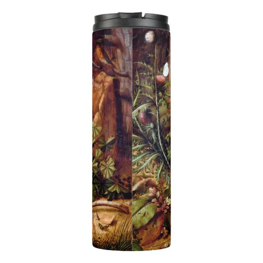 Hare in Forest Hans Hoffmann Rabbit Malerei Thermosbecher (Rückseite)