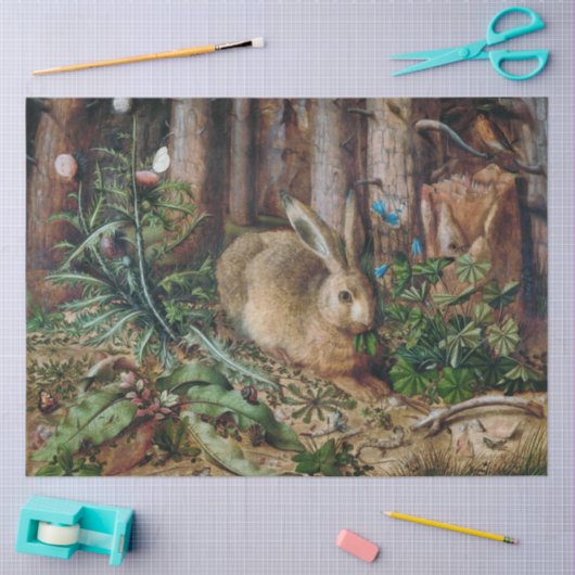 Hare in Forest Rabbit Decoupage Seidenpapier (Basteln)