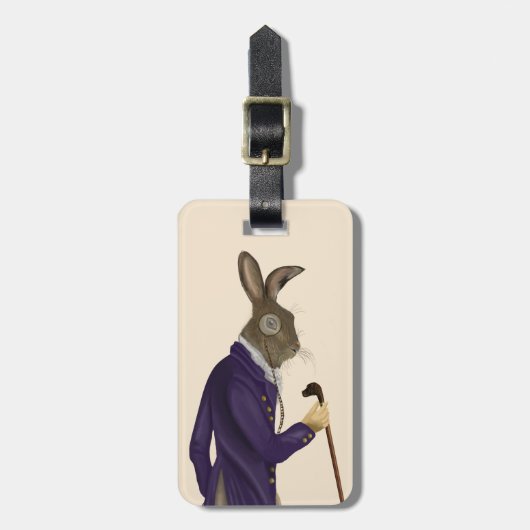 Hare in Lila Hülle 2 Gepäckanhänger (Vorderseite vertikal)